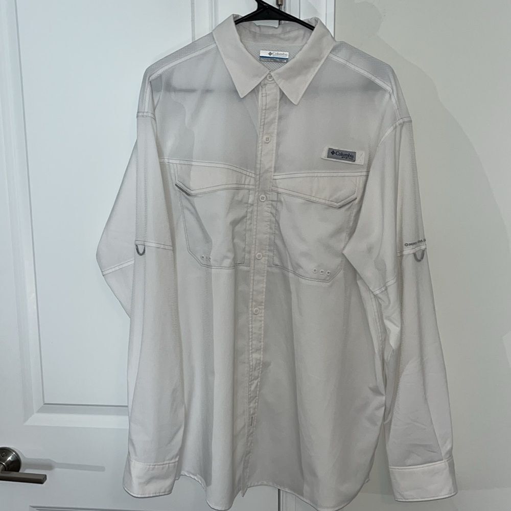 White Bonefish Omni Shade PFG Long Sleeve Performance Fishing LS Shirt L Men’s